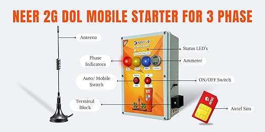 NEER 2G DOL Mobile Starter, For 1- 7 HP, 3 Phase Pumps