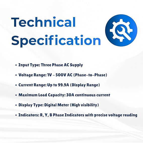 NEER 3-Phase Digital Meter Panel — 3 × Voltmeter (R/Y/B)