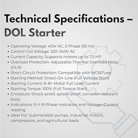 NEER 3-Phase DOL Smart Starter | Metal Body