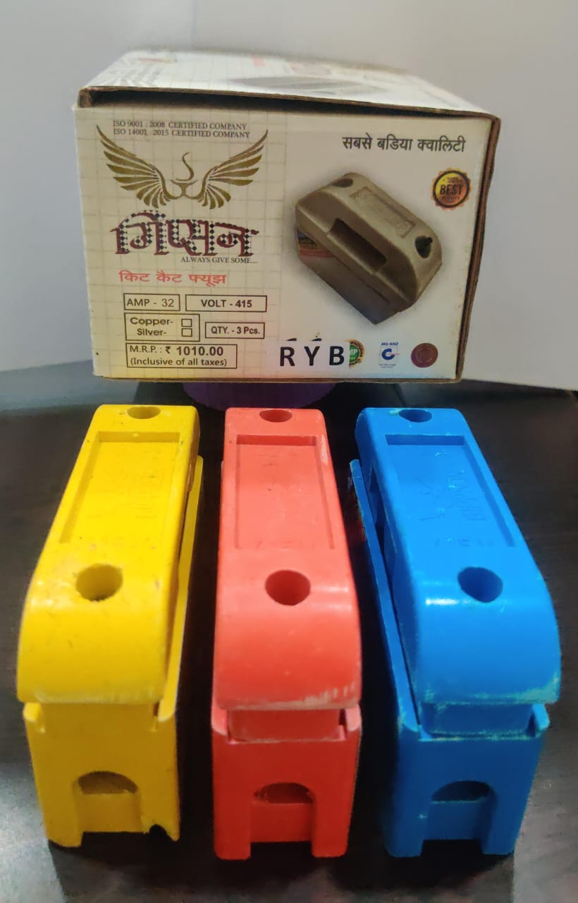 Gippson Kitkat Fuse 63 Ampere, Pure Copper (Pack of 3)