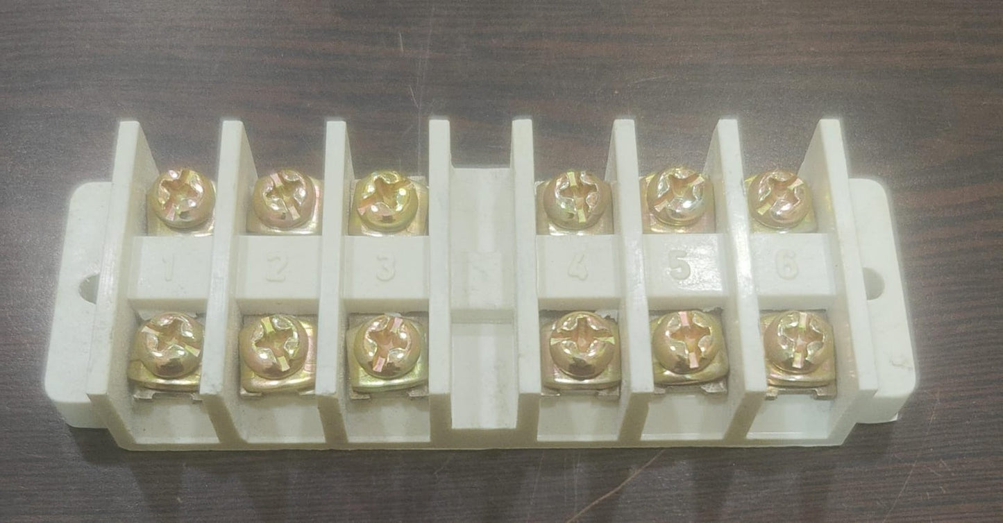 Gippson DMC Screw Terminal Block Connector | 3 Way, 5 Way & 6 Way (3+3 Joint) Electrical Wire Connector Strip | Heavy Duty Cable Connector