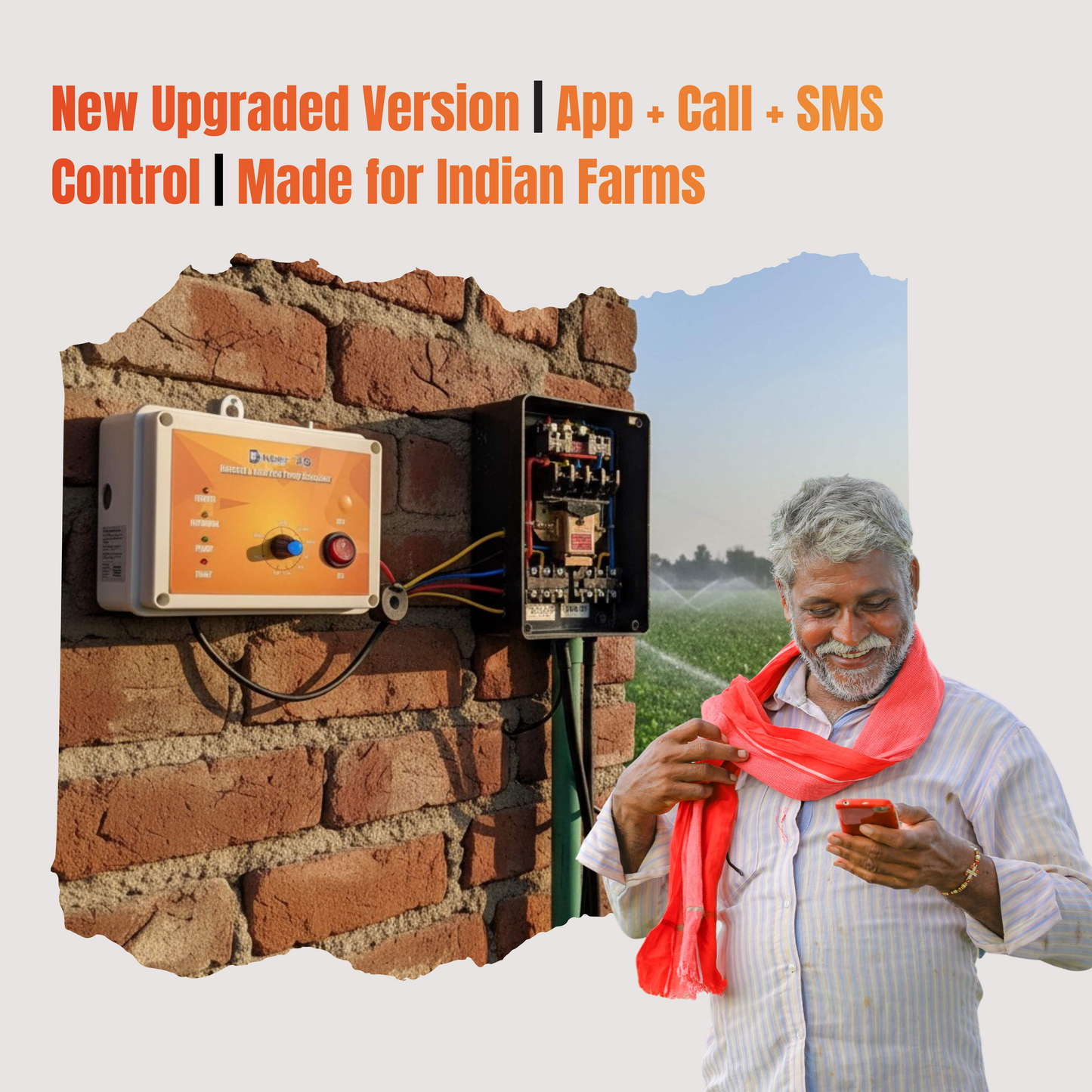 नीर लाइट इंटरनेट पंप नियंत्रक, कृषिवर्स मोबाइल ऐप ब्रांड का उपयोग करके कहीं से भी, कभी भी अपने पंप को नियंत्रित करें: ऑरानोस रोबोटिक्स