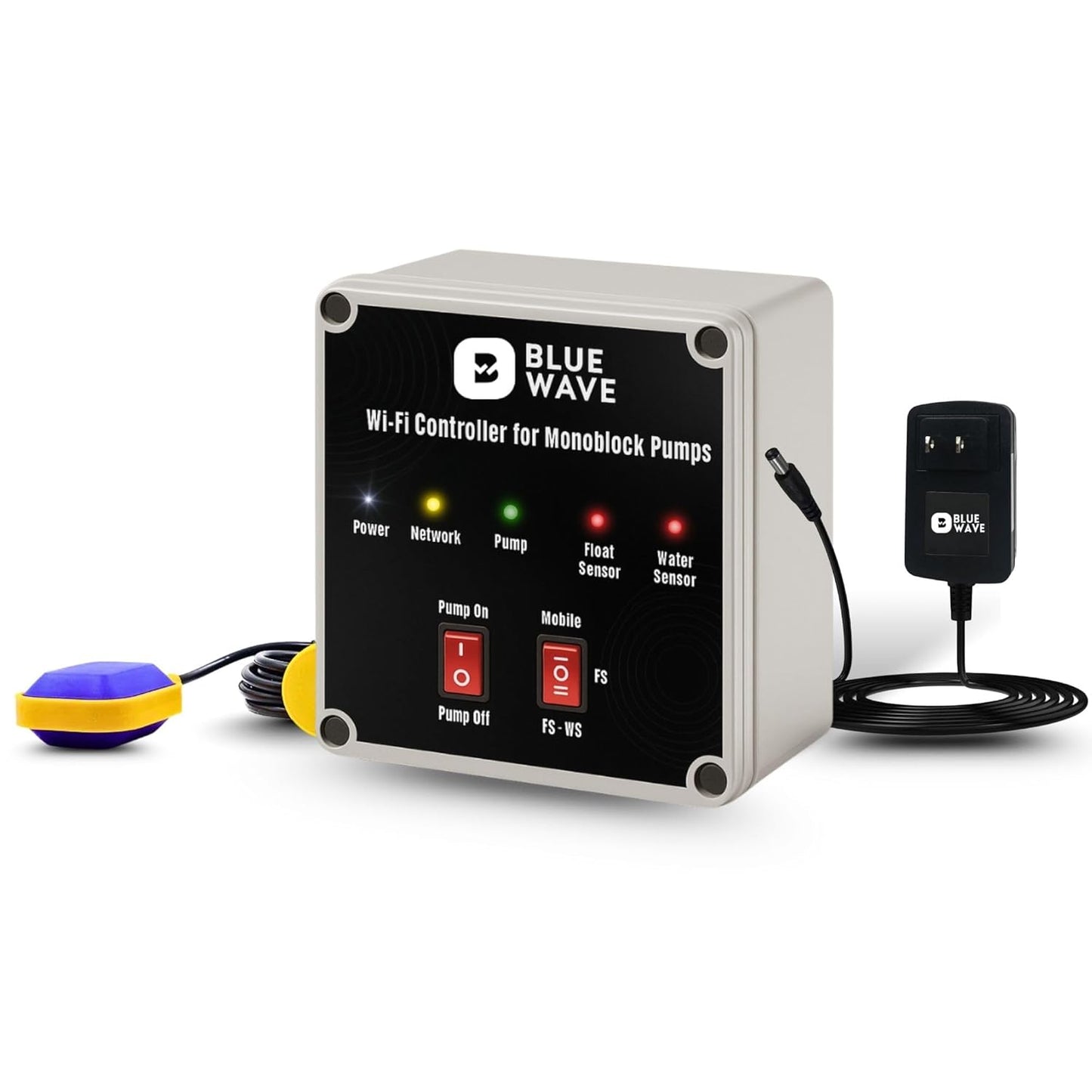 BlueWave Smart Monoblock Pump Controller | WiFi & Offline App Control with Sensors | Auto ON/OFF, Dry Run Protection