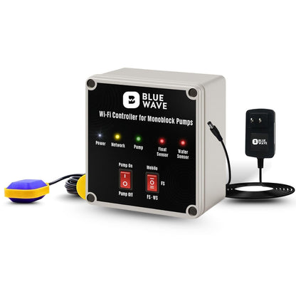 BlueWave Smart Monoblock Pump Controller | WiFi & Offline App Control with Sensors | Auto ON/OFF, Dry Run Protection