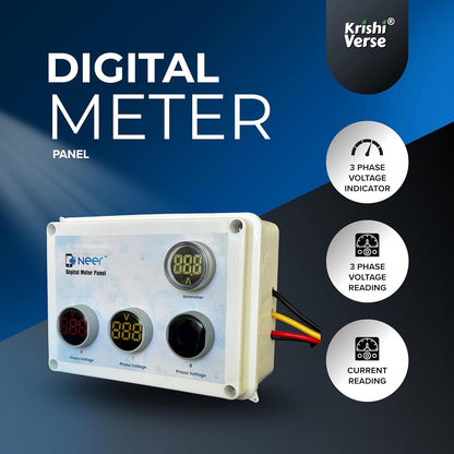 NEER 3-Phase Digital Meter Panel — 3 × Voltmeter (R/Y/B)