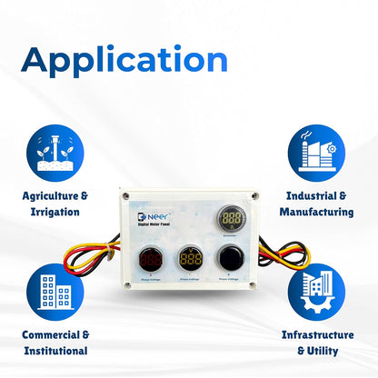 NEER 3-Phase Digital Meter Panel — 3 × Voltmeter (R/Y/B)