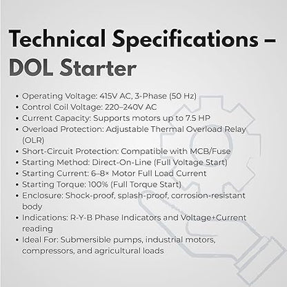 NEER 3-Phase DOL Smart Starter | Metal Body