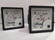 गिप्सन ब्रांड एक्स्ट्रा हैवी ड्यूटी ब्रास 72 मिमी स्क्वायर एम्पीयर और वोल्टेज मीटर