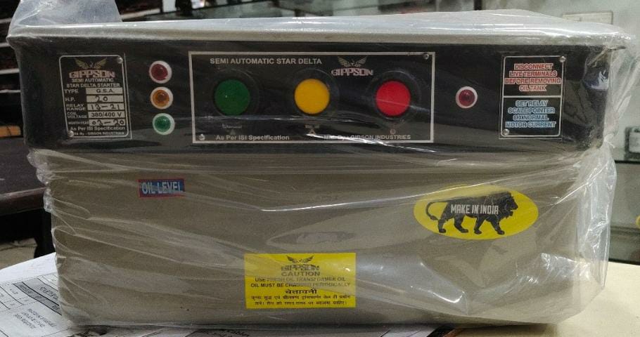 Gippson 3 Button Semi-Automatic Oil Immersed Star Delta Starter for 3 Phase Motor | 7.5HP to 40HP | GSA Models