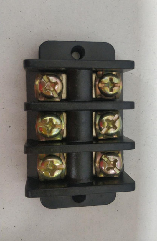 Gippson Bakelite Terminal Strip Connector Block 3 Way, 5 Way & 6 Way | Heavy Duty Electrical Screw Terminal Connector | Wire Joint Connector
