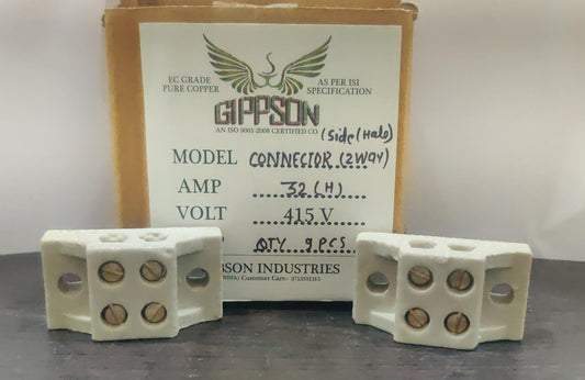 Gippson Porcelain Connector Block Terminal Strip | 2 Way, 3 Way, 4 Way, 5 Way & 6 Way | 16A, 32A & 63A Ceramic Electrical Wire Connector