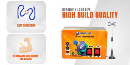 Neer Lite 2G Call-SMS Pump Controller, For 1 and 3 Phase Pumps, Control from anywhere using Call and SMS