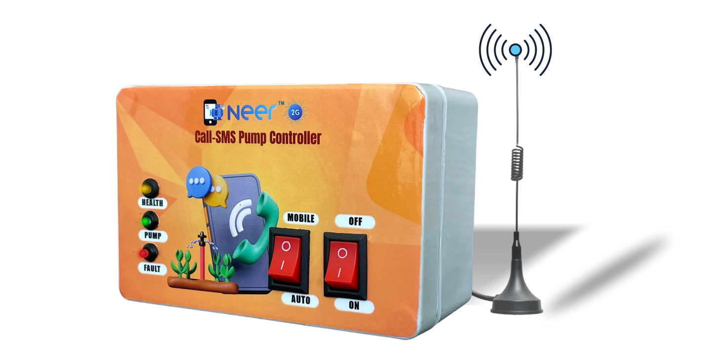 Neer Lite 2G Call-SMS Pump Controller, For 1 and 3 Phase Pumps, Control from anywhere using Call and SMS