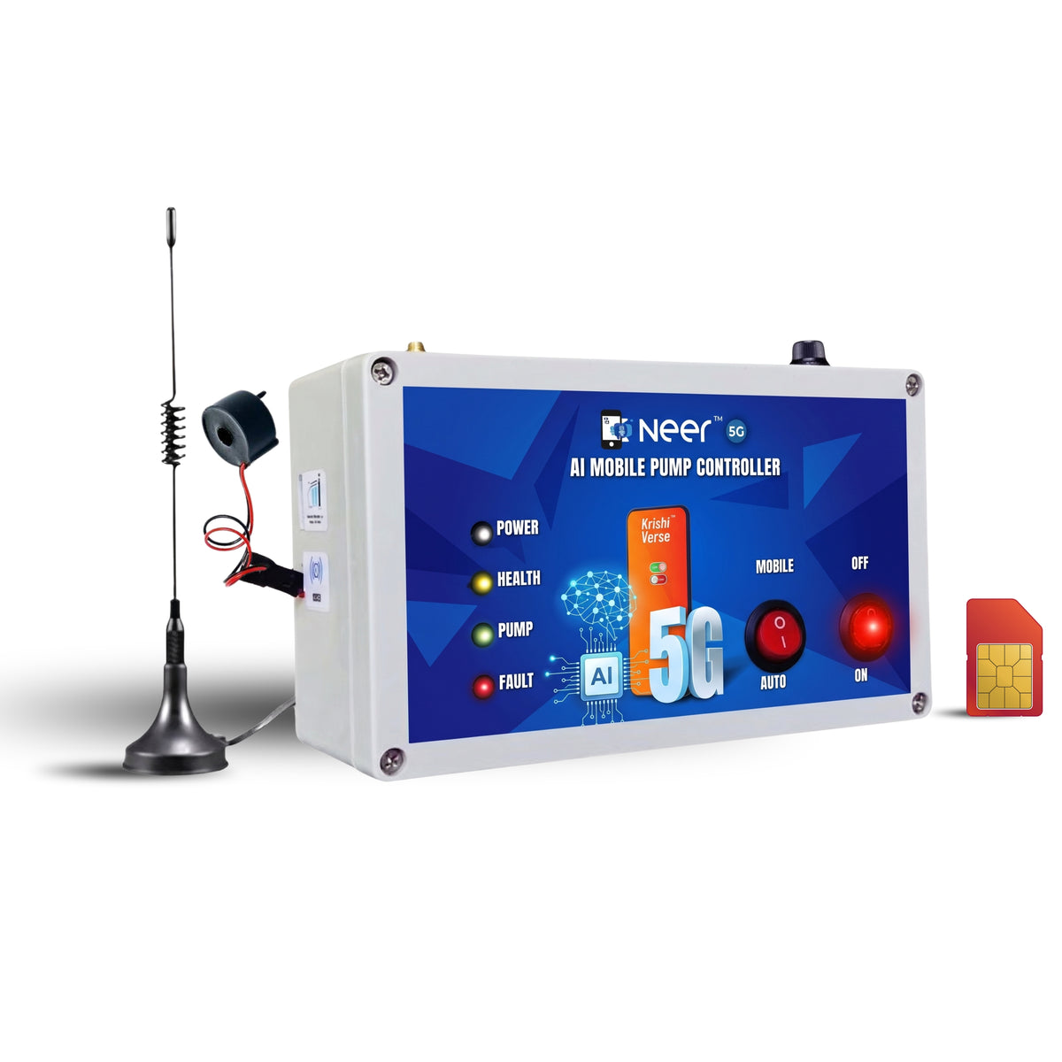 NEER+ AI 5G/4G pump controller with antenna and SIM