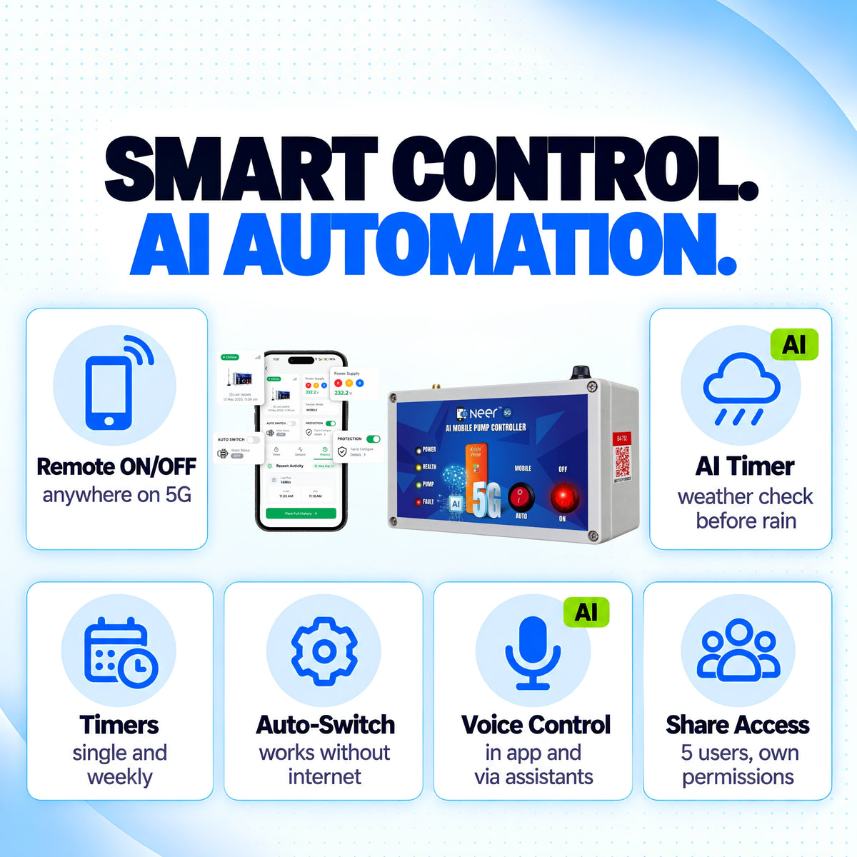 NEER+ AI smart control and AI automation features